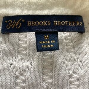 Brooks Brothers White Cable Knit Cardigan
